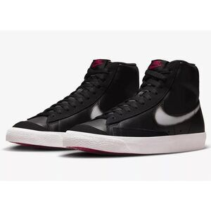 Nike Blazer Mid '77 Vintage FD6924-001 Sneakers Mens Black Leather Lace Up TF757